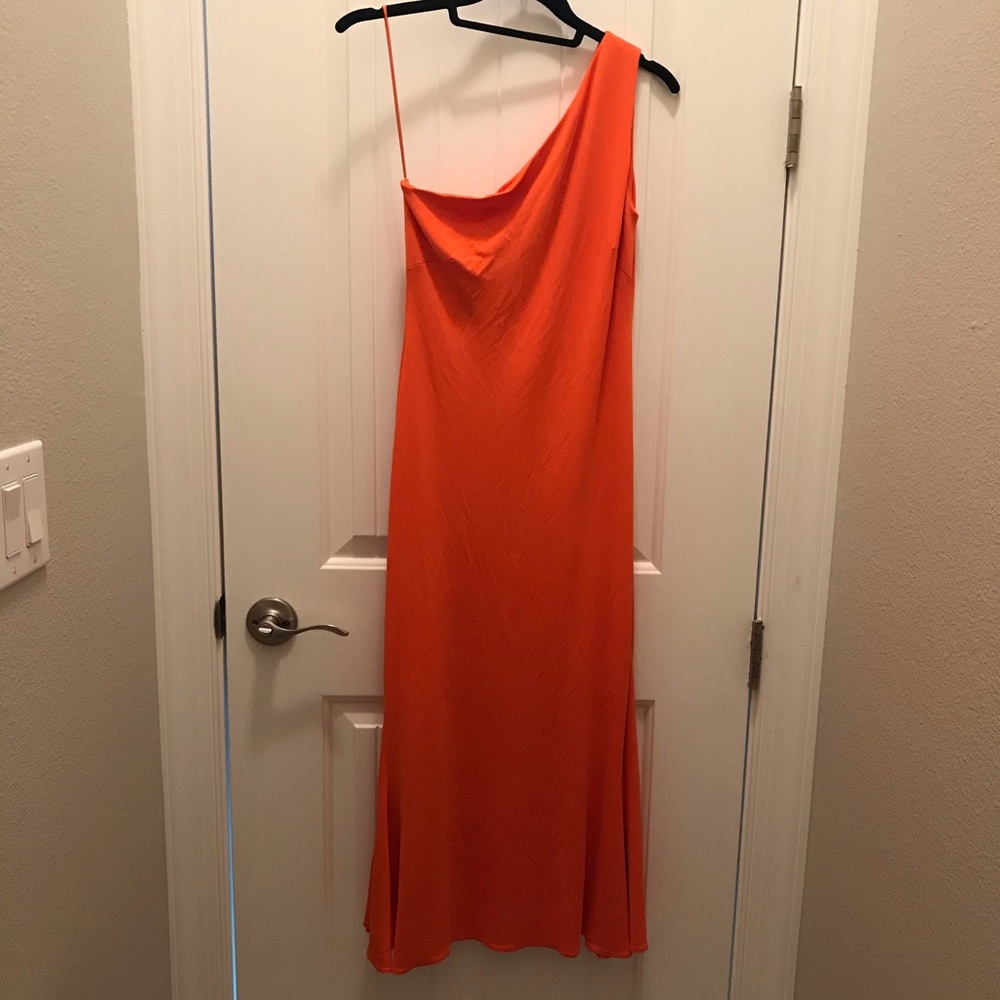 Ralph Lauren Orange One Shoulder Dress Size 0